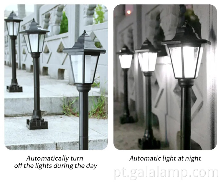 Luzes solares de lanterna solar hexagon elegantes vintage para decoração ao ar livre